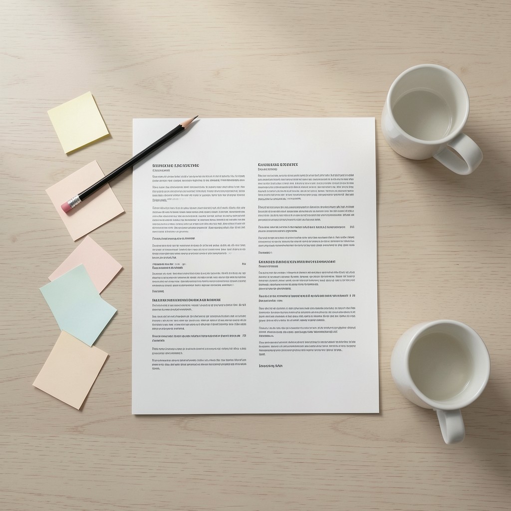 Documentos de curriculum sobre una mesa con anotaciones